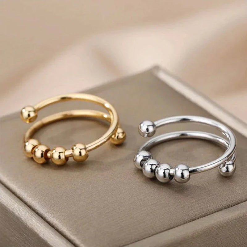 4 Kralen Verstelbare Angst Relief Ring