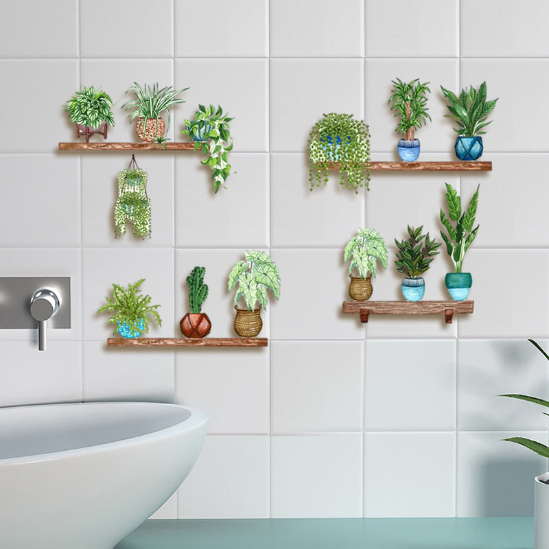 Groene plant 3D zelfklevende muursticker