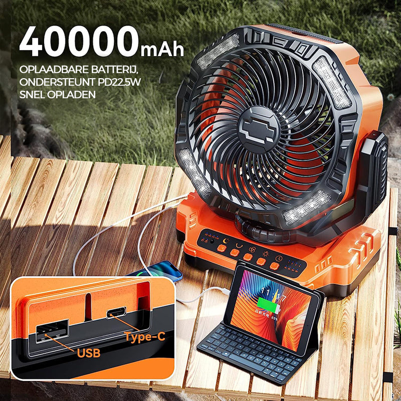 Camping LED-ventilator met licht