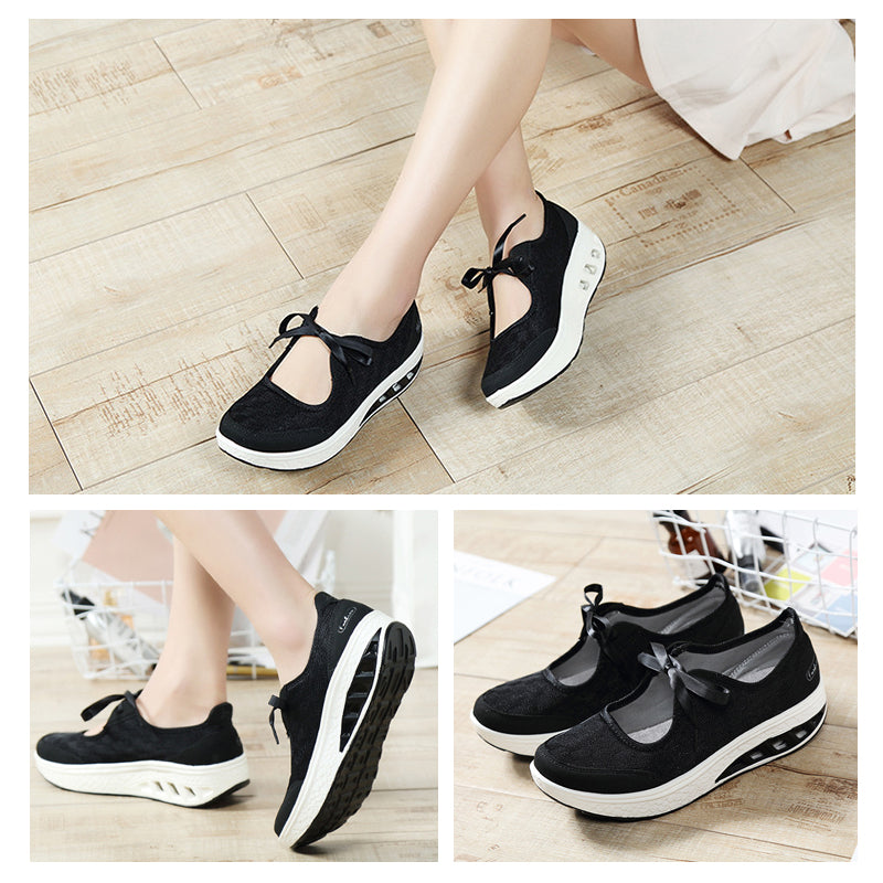 Dames lente schoenen slip op platform