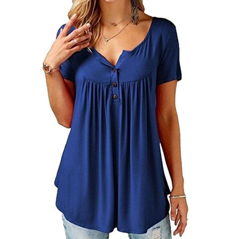 Effen T-shirt met ruches voor dames