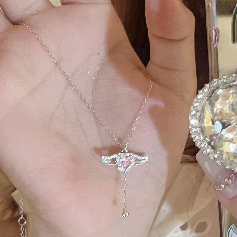 Roze engel vleugels ketting