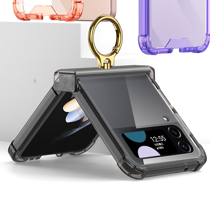 Zachte doorzichtige hoes met ring voor Samsung Galaxy Z Flip4