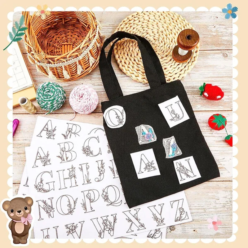 Geborduurde papierset