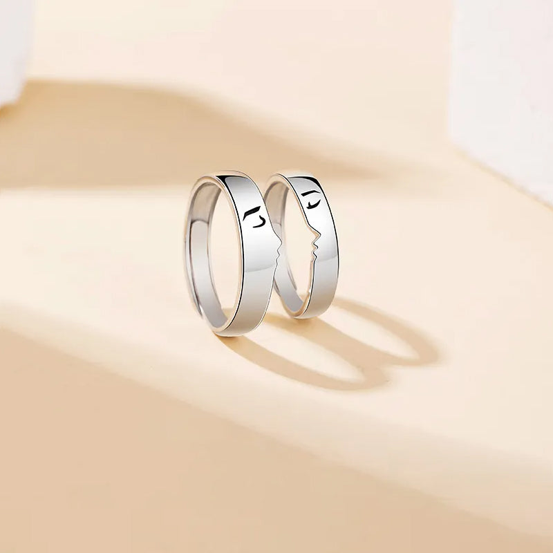 One Kiss Sterling Silver Couple Rings Valentijnsdag Cadeau gids
