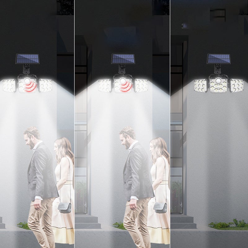 Drievoudige LED-wandlamp op zonne-energie Info