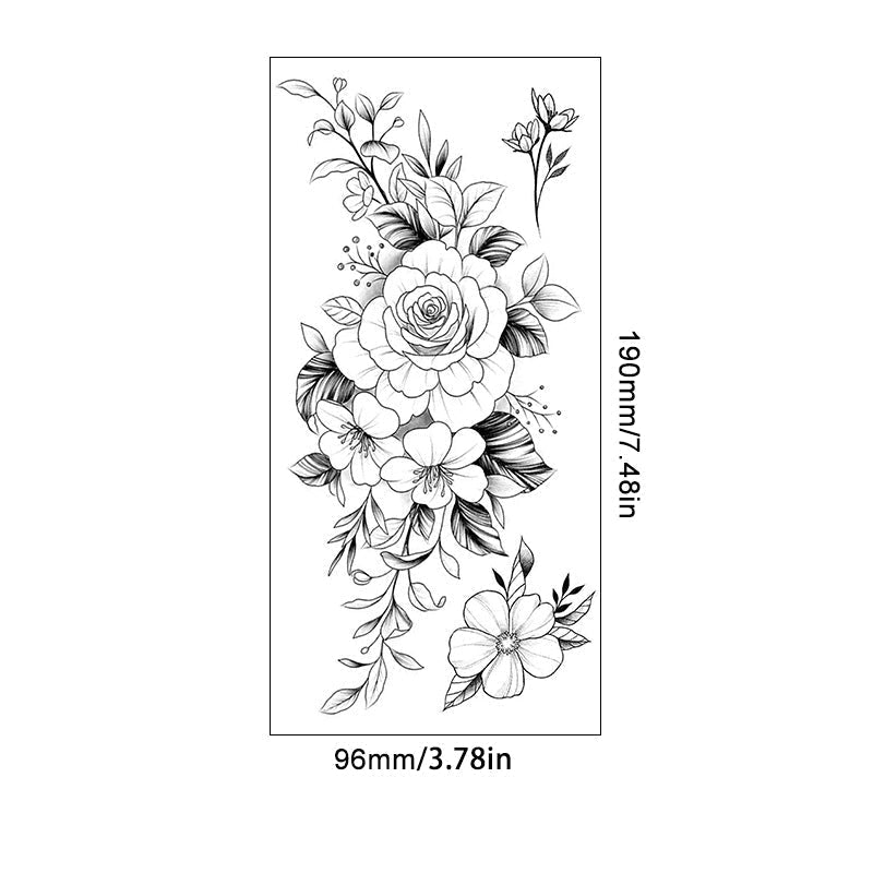 Schets bloem tattoo stickers