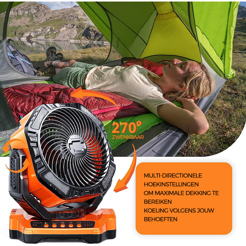 Camping LED-ventilator met licht