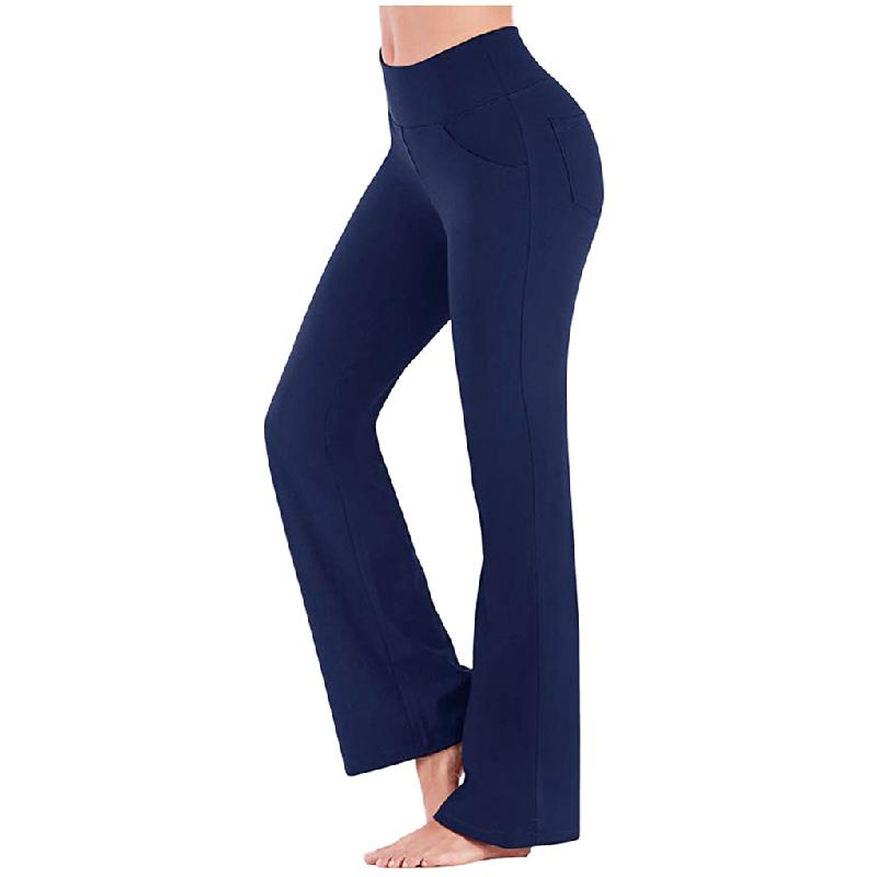 Yoga broeken met hoge taille en uitlopende pijpen voor dames