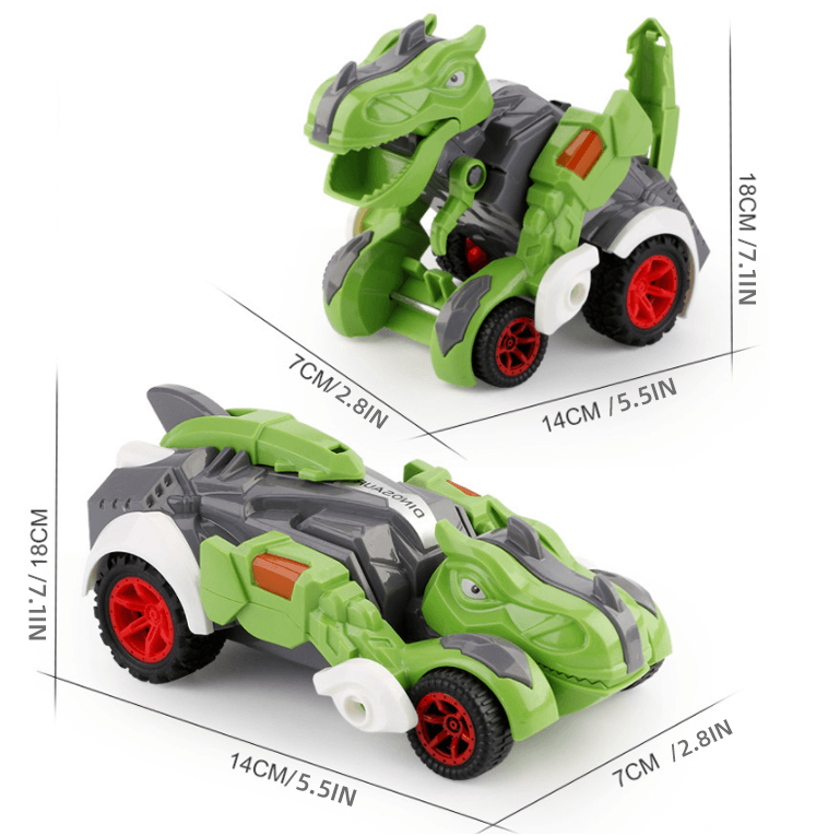 Misvormde dinosaurus speelgoed auto