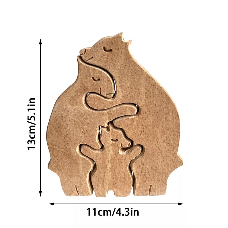 Dieren knuffelen decoratie gemaakt van hout