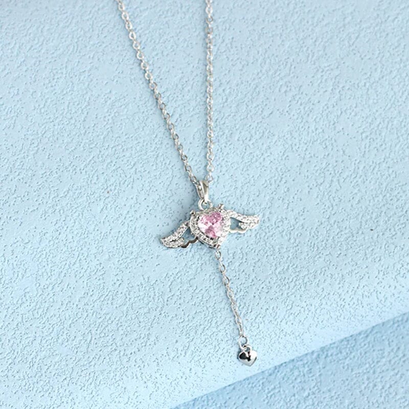 Roze engel vleugels ketting