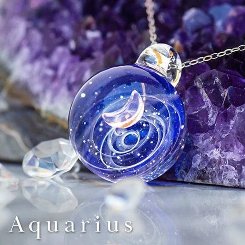 Kosmische sterrenhemel glazen kralen hanger ketting