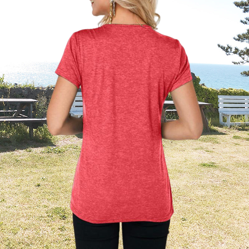 T-shirt coupe slim en dentelle à col en V