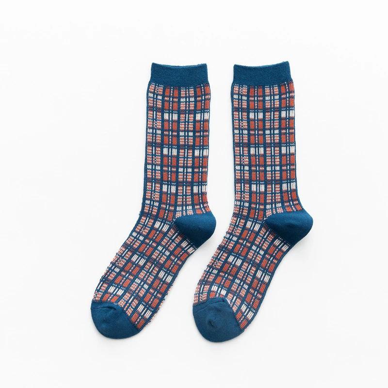 Retro geruite gebreide sokken