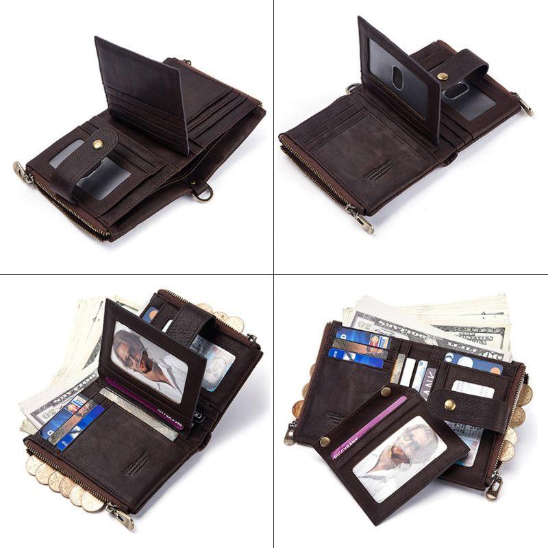 Antimagnetische Leren Portemonnee met Kwastjes