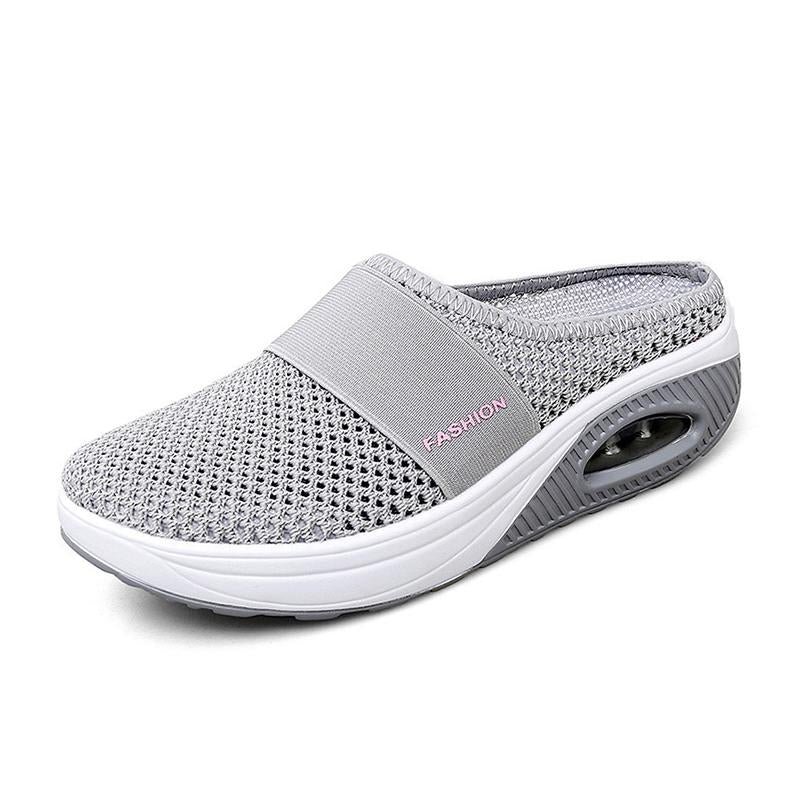 Platte platte sandalen met mesh voor dames