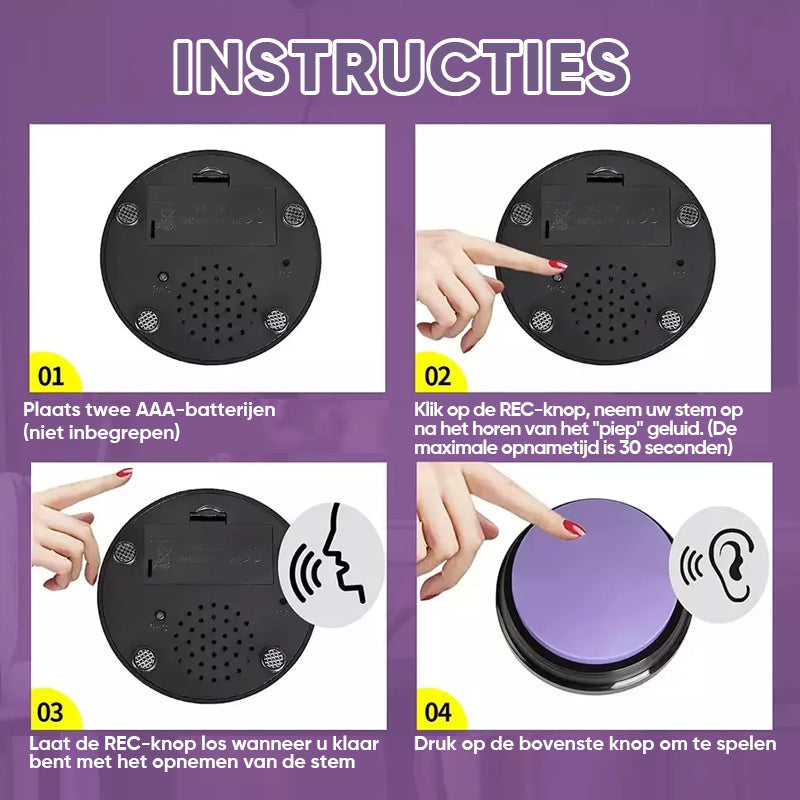 Opneembare Pratend huisdier Training-knop