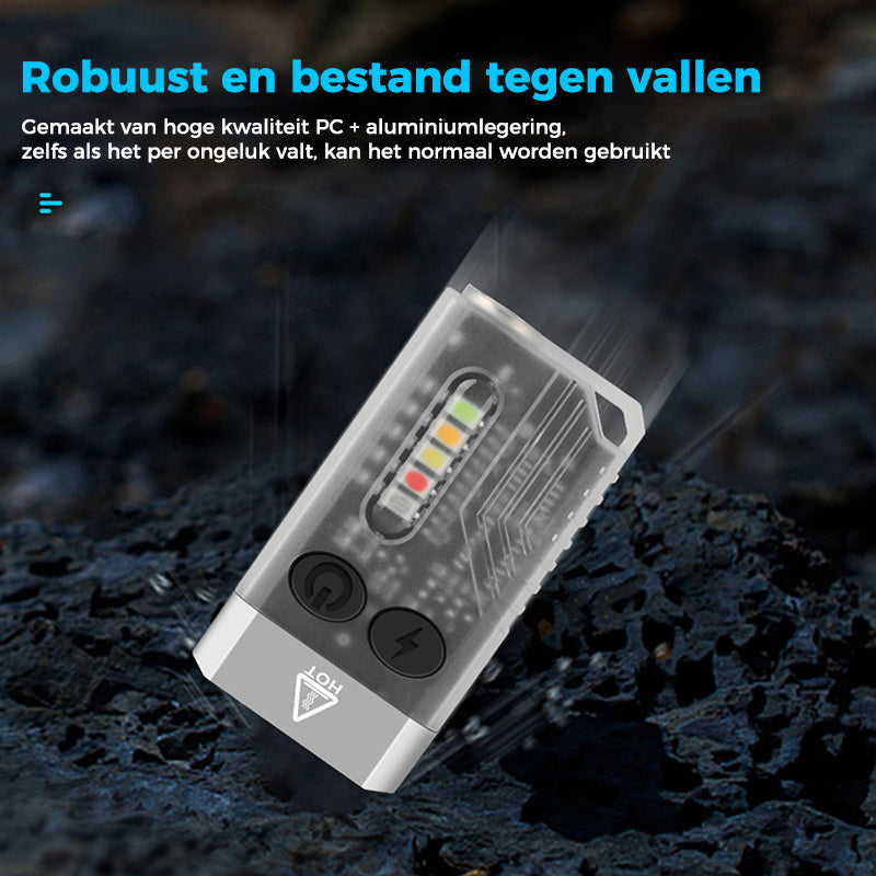 Kleine krachtige EDC-zaklamp met rood UV-blauw licht