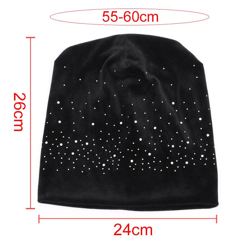Zachte winter muts met strass steentjes