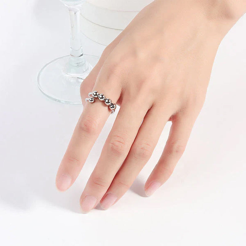 4 Kralen Verstelbare Angst Relief Ring