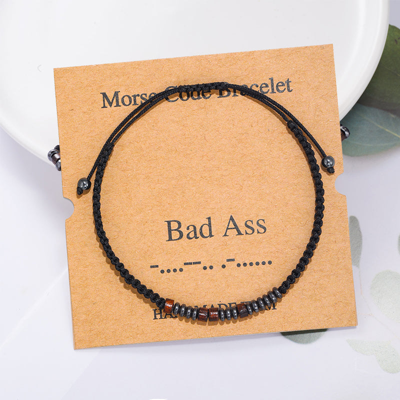 Morse code paar armband