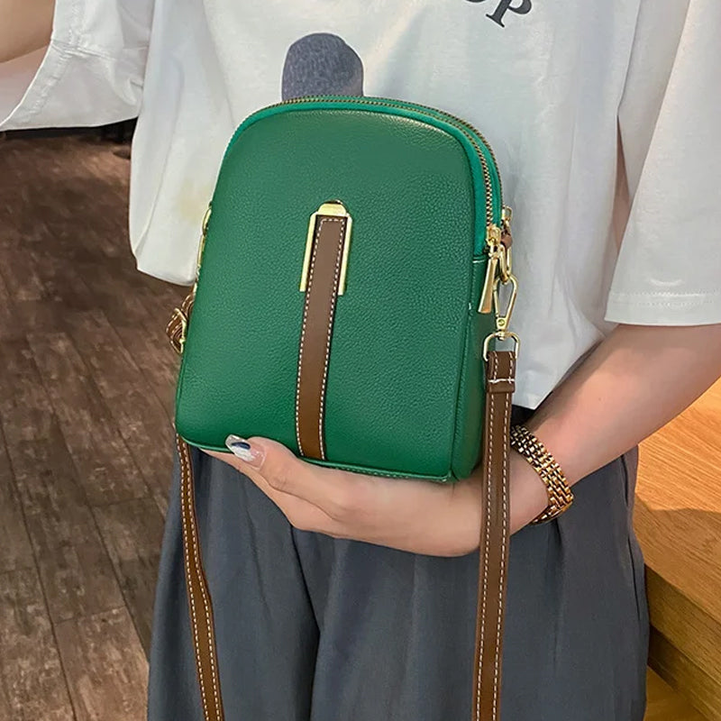 Lychee patroon lederen mobiele telefoon tas