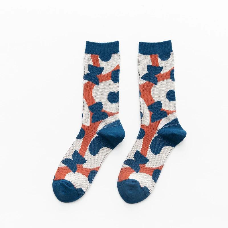 Retro geruite gebreide sokken