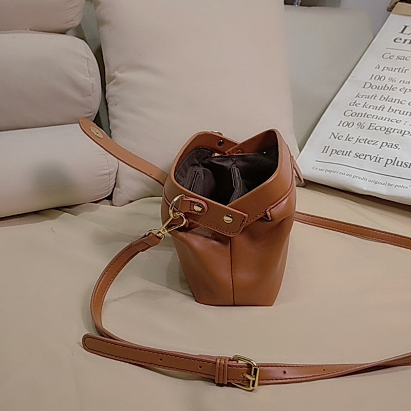 Gouden mini-crossbodytas geel