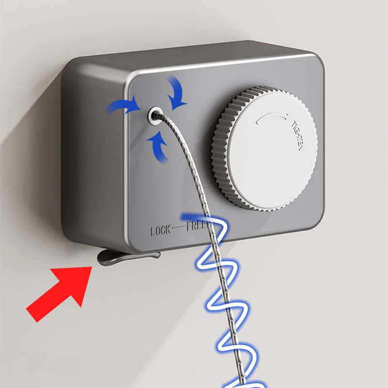 Onzichtbare intrekbare waslijn