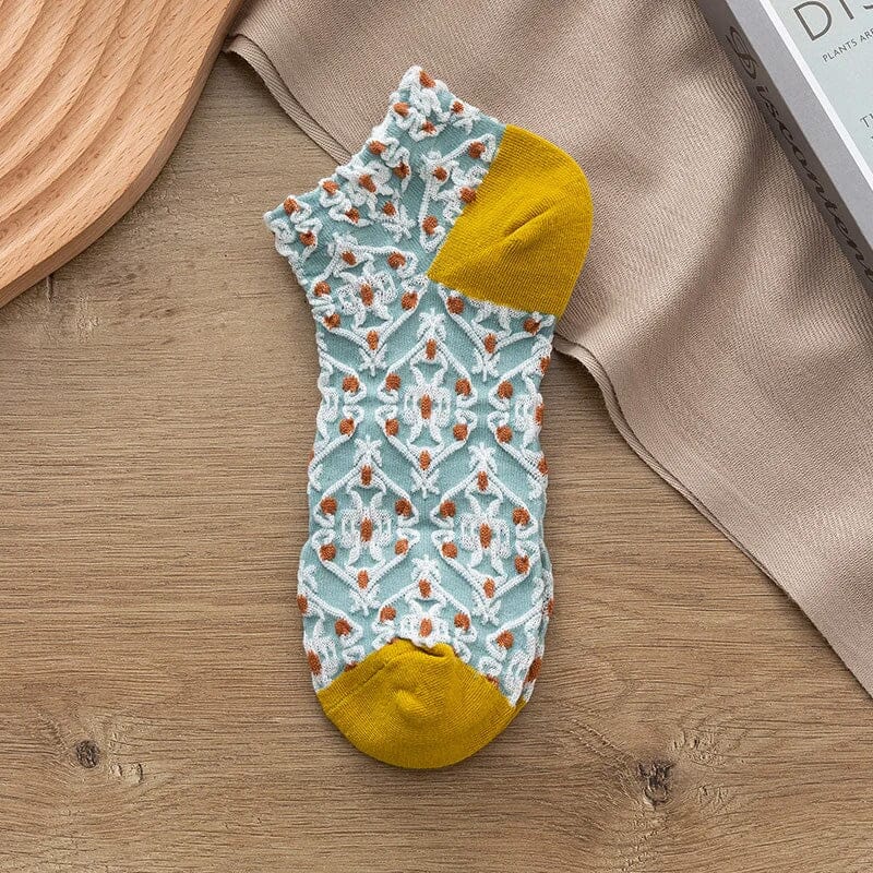 Vintage reliëf katoenen sokken