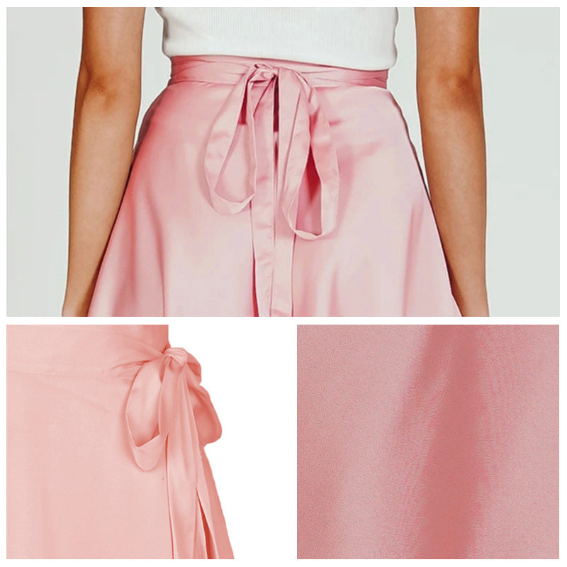 Chiffon satijnen wikkelrok