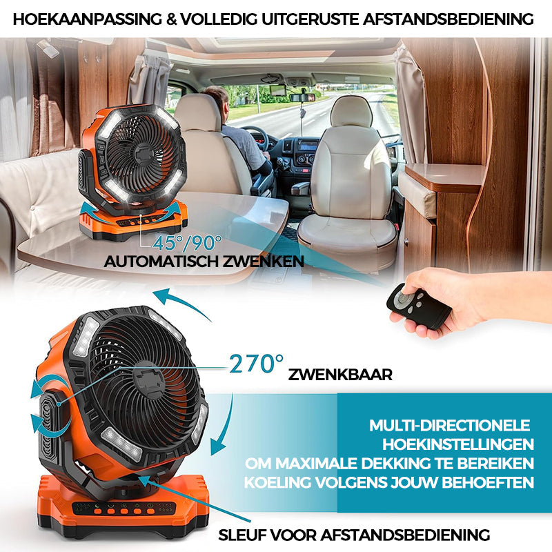 Camping LED-ventilator met licht