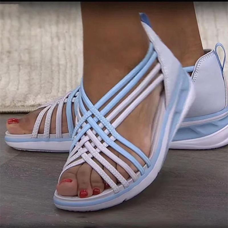 Sportieve gevlochten vismondsandalen voor dames