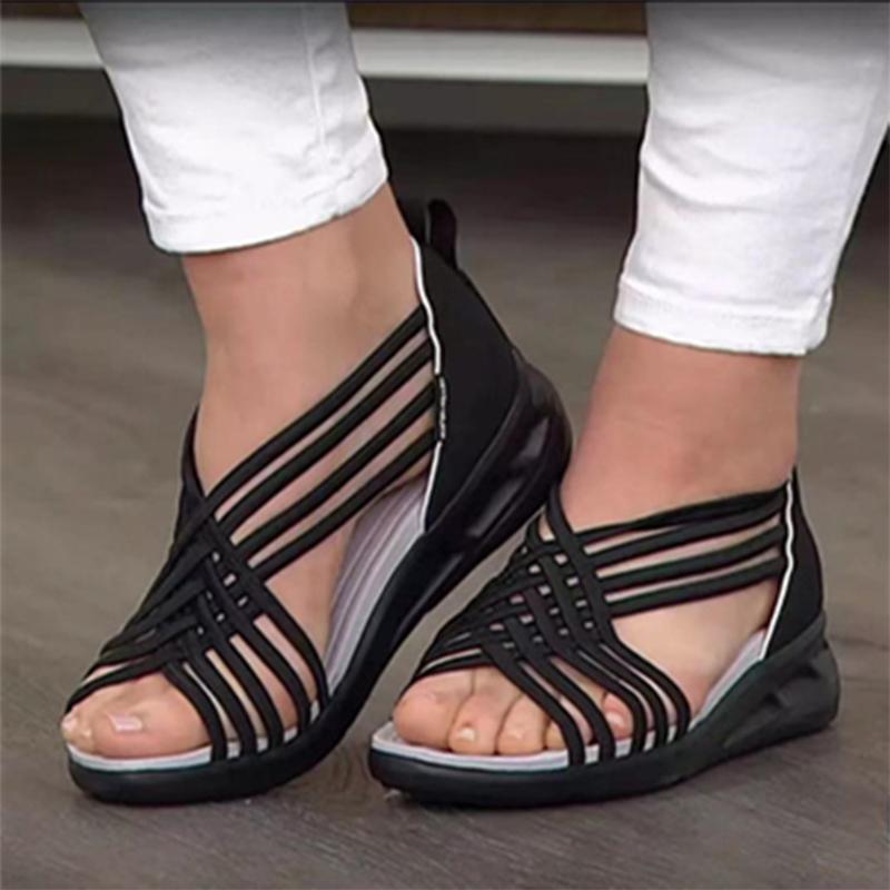 Sportieve gevlochten vismondsandalen voor dames
