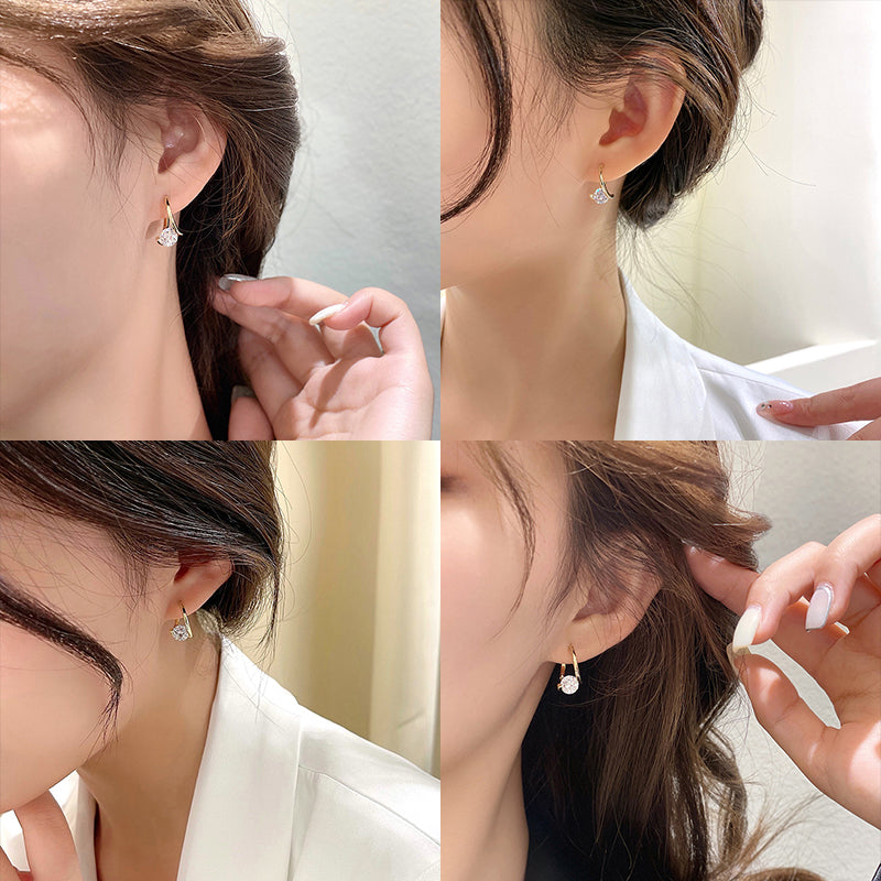 Ronde oorknopjes met diamant