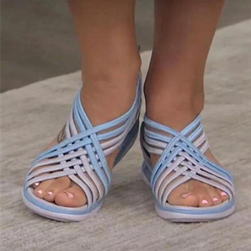 Sportieve gevlochten vismondsandalen voor dames