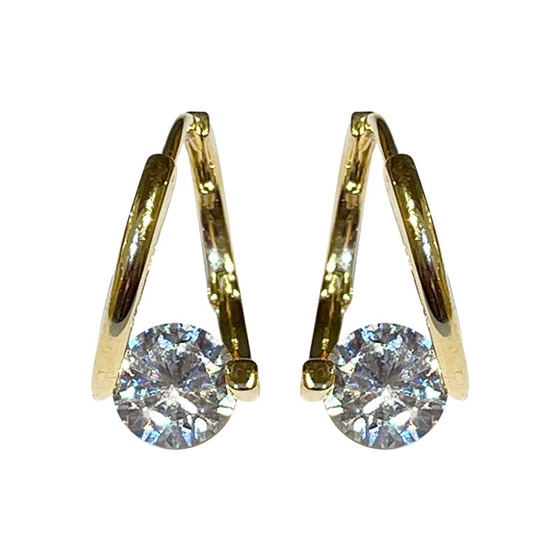 Ronde oorknopjes met diamant