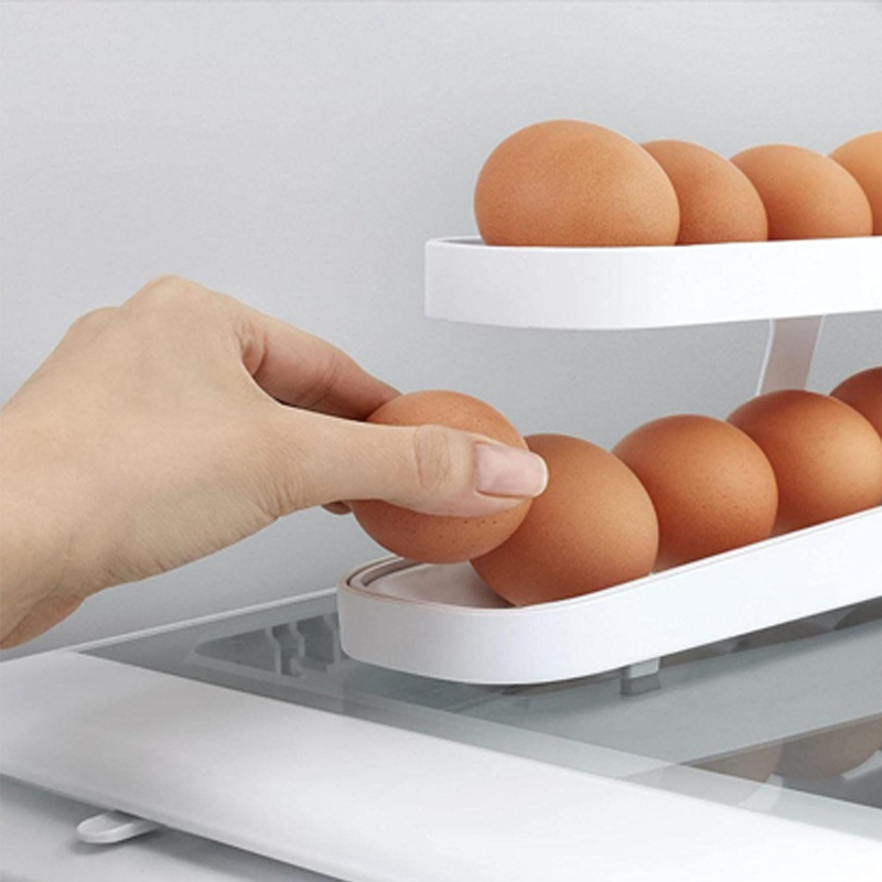 Automatisch scrollende eierrekhouder opbergdoos