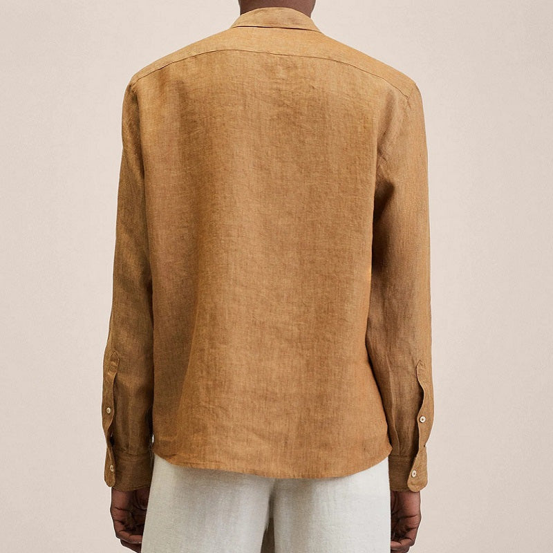 Katoenen overhemd met opstaande kraag voor heren