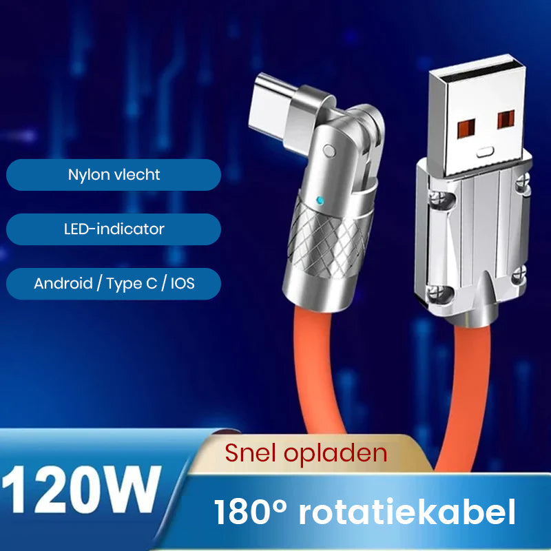 180° roterende snellaadkabel