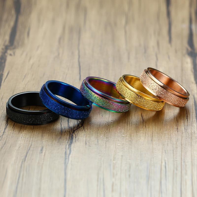 Gezandstraalde Draaiende Fidget Ring