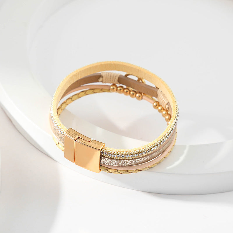 Laag lederen armband