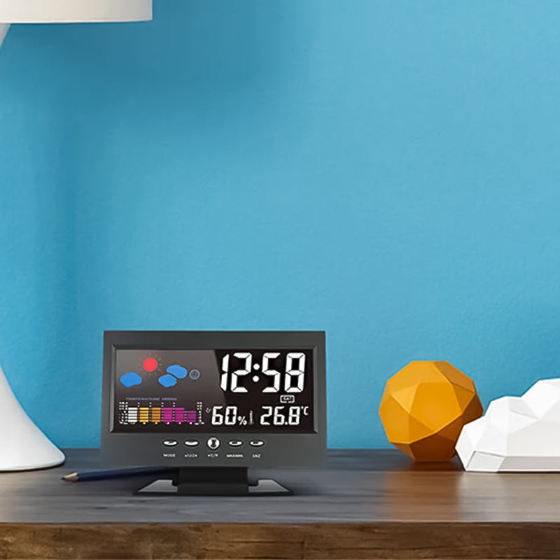 Digitale LED-temperatuur-vochtigheidsmonitor Wekker