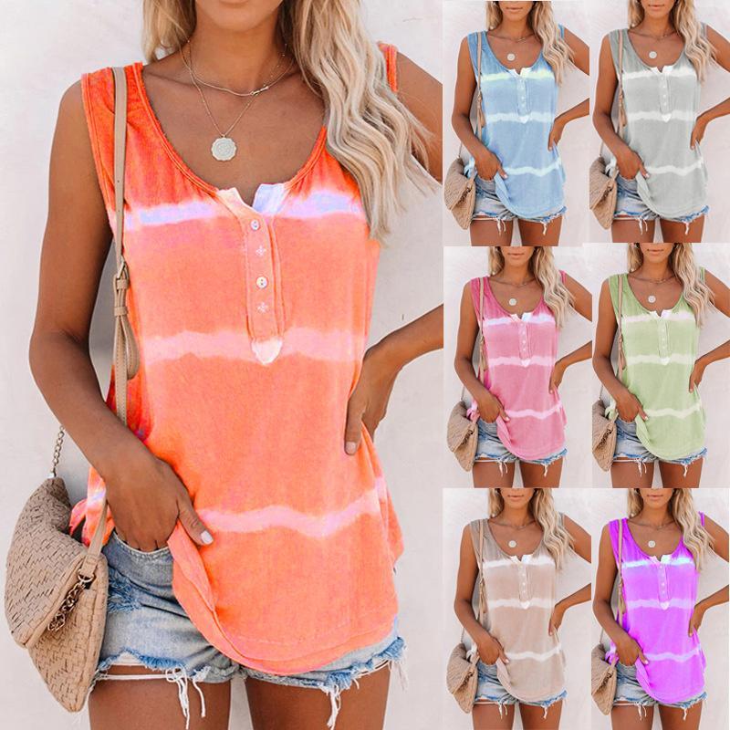 Casual tanktop met tie-dye knopen