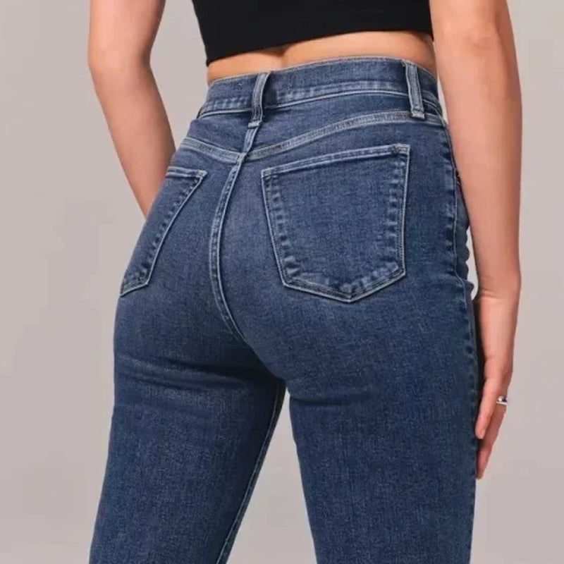 Flare jeans met hoge taille en stretch