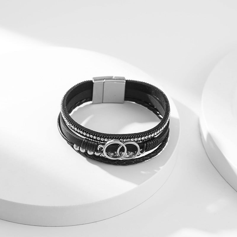 Laag lederen armband