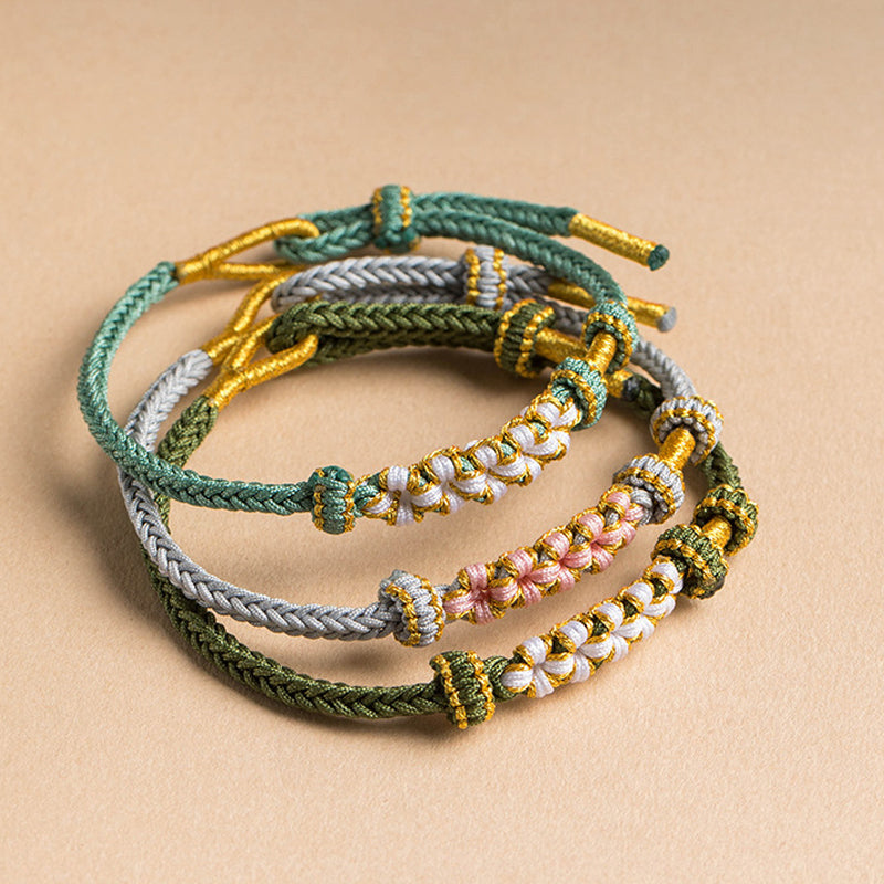 Perzik bloesem knoop armband