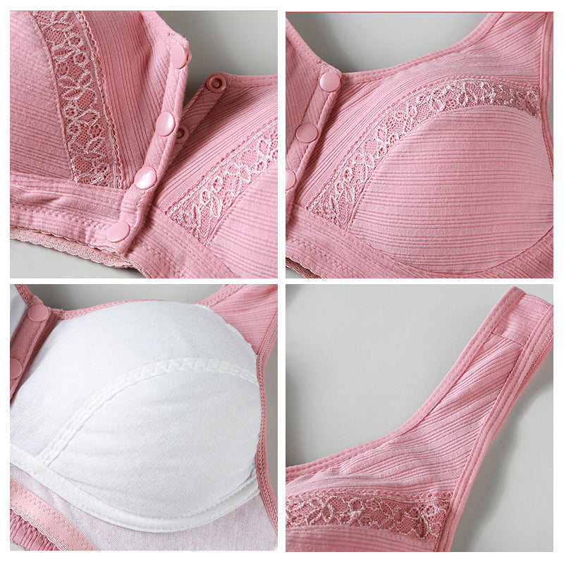 Comfortabele katoenen bh met gesp aan de voorkant