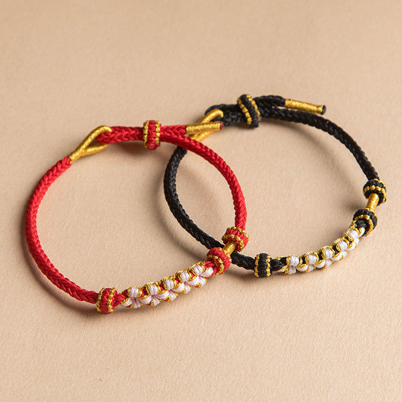 Perzik bloesem knoop armband